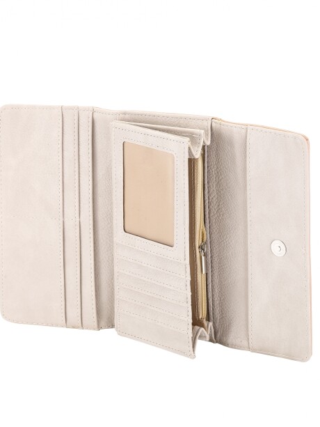 Monedero Milán Charol Beige