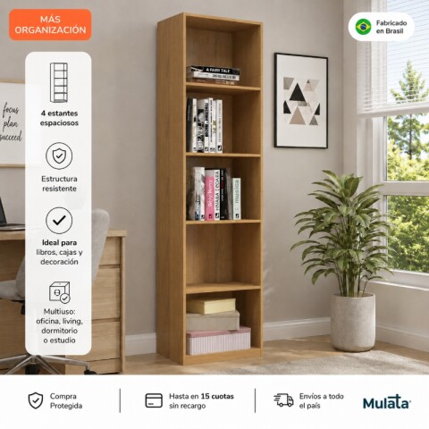 Estanteria ANITA biblioteca multiuso con 4 Estantes 47,9 x 170 x 27,5 cm - Marrón Simil Madera Estanteria ANITA biblioteca multiuso con 4 Estantes 47,9 x 170 x 27,5 cm - Marrón Simil Madera
