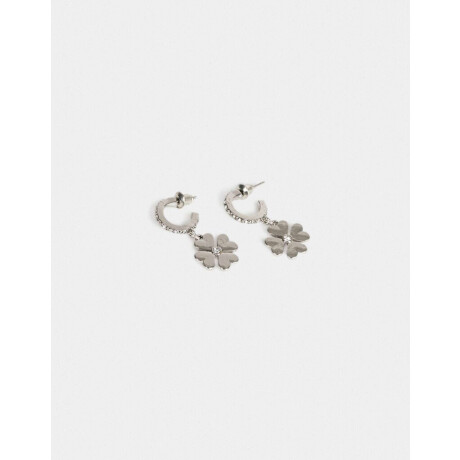 Aros Argollas Con strass Plateado