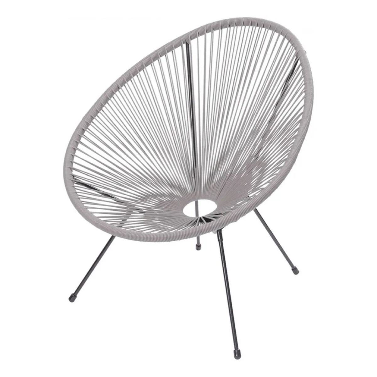 Sillón Acapulco de ratán sintético Gris 