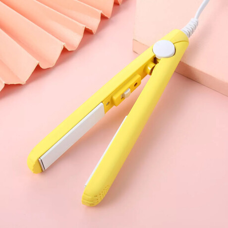Planchita mini para el pelo con estuche Amarillo
