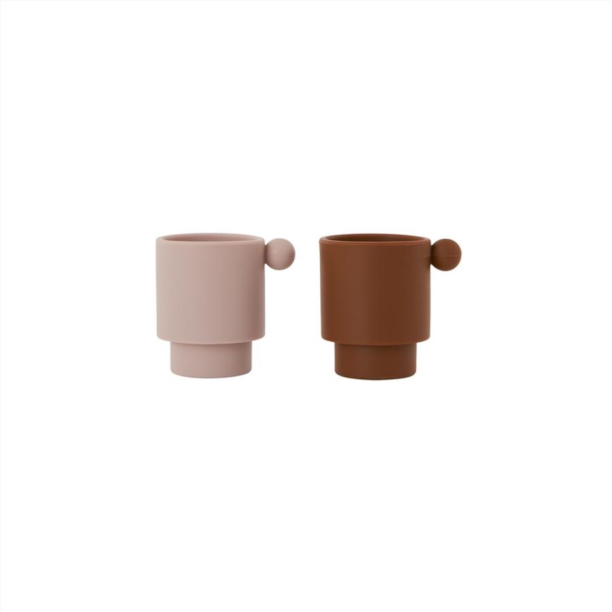 VASO PARA NIÑO DE SILICONA TINY INKA SET X 2 DE OYOY - ROSA Y CARAMELO 