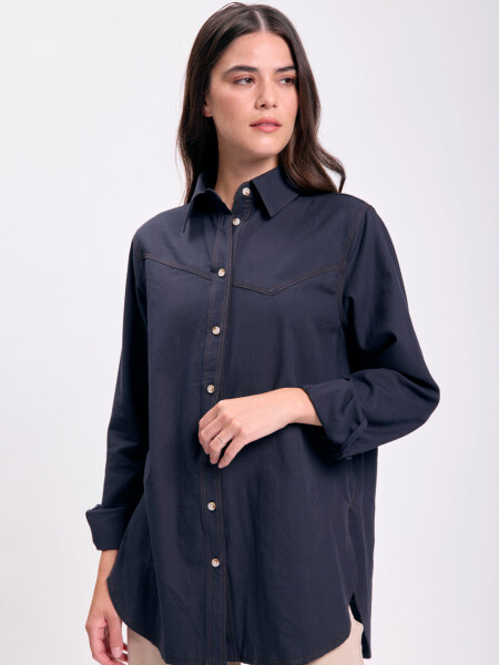 Camisa asimétrica Azul Oscuro