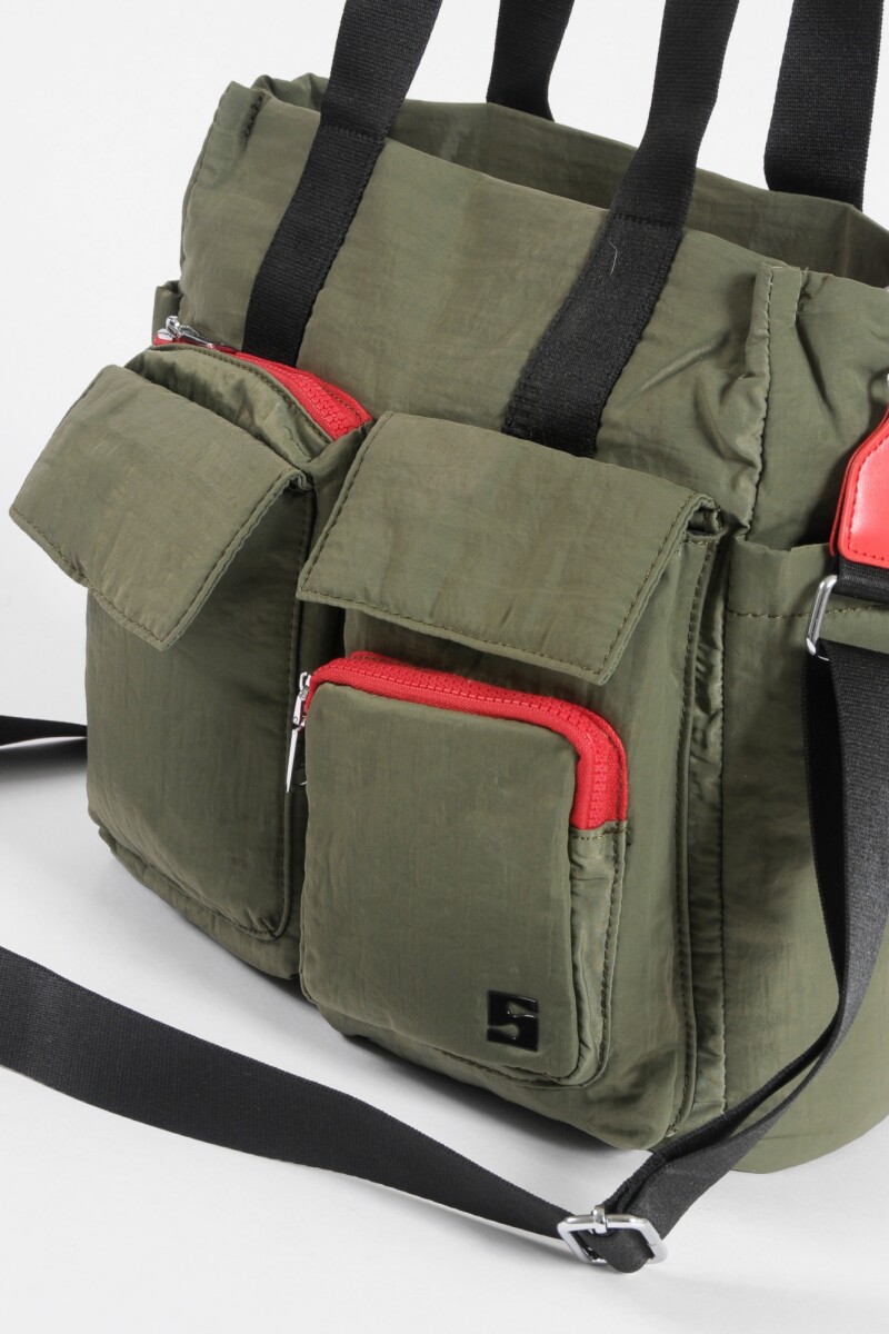 Shopper bolsillos verde