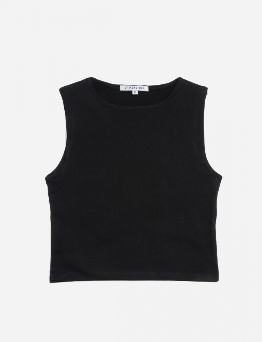 Crop top sin manga - Negro 