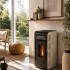 Calefactor Selma a pellet WiFi - con Kit de techo 8kW Blanco