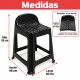 Set x2 Banqueta con respaldo apilable resistente NEGRO