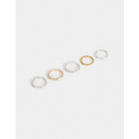 Sets Anillos Metal diferenciado Combinacion Bicolor