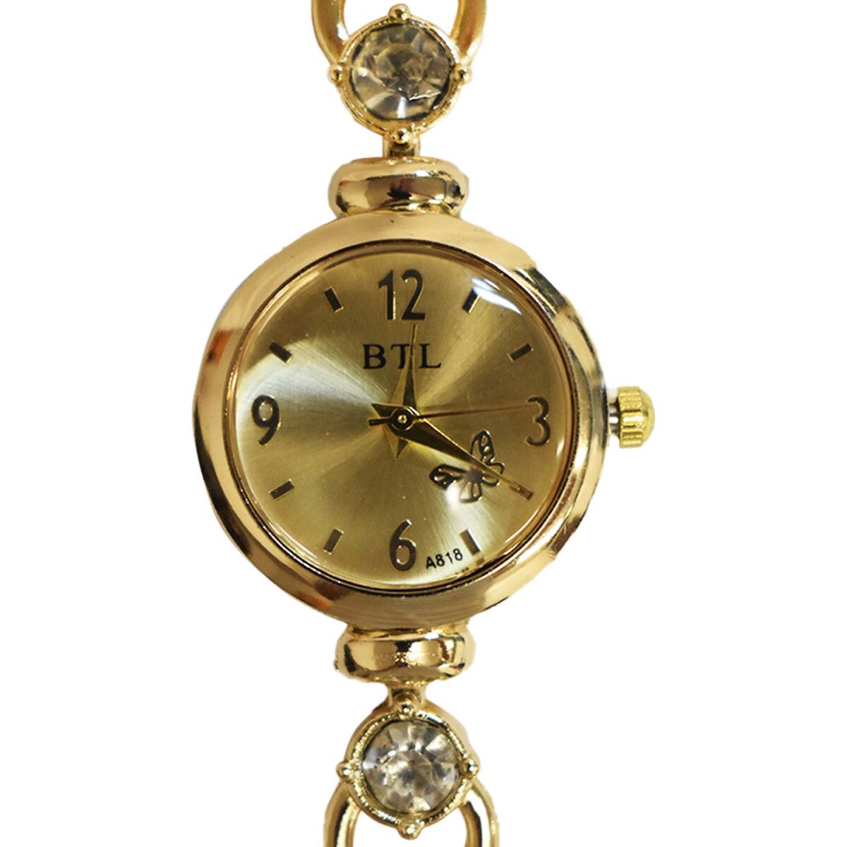 Reloj Pulsera para Mujer Diseño Elegante Malla con Brillos - Dorado 