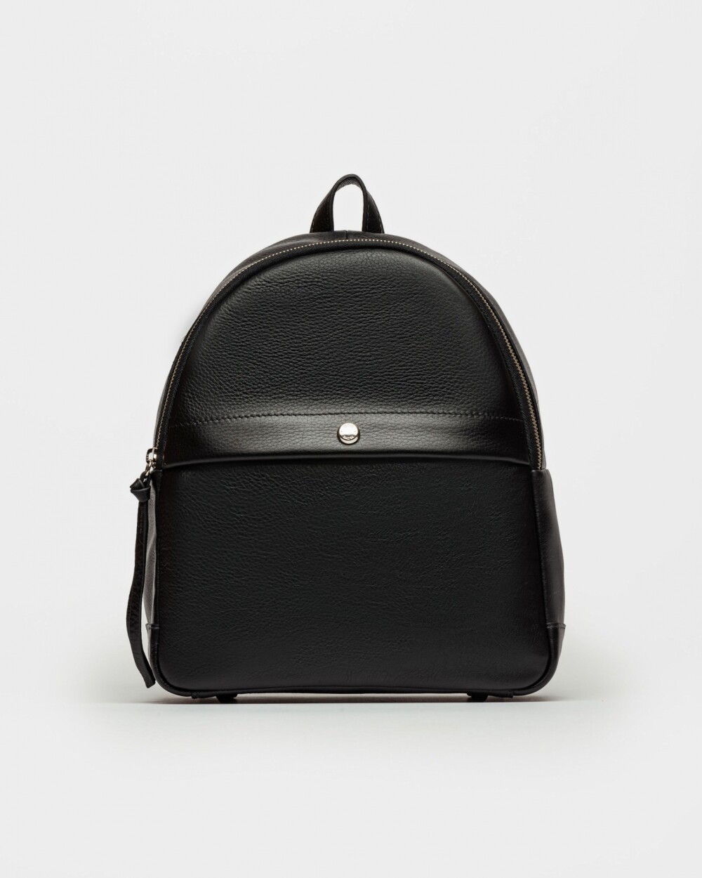 Mochila Urban En Cuero Liso Satinado Negro