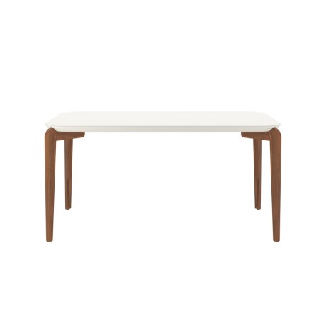 Mesa de comedor Donatella - Con Vidrio Off White y Canela