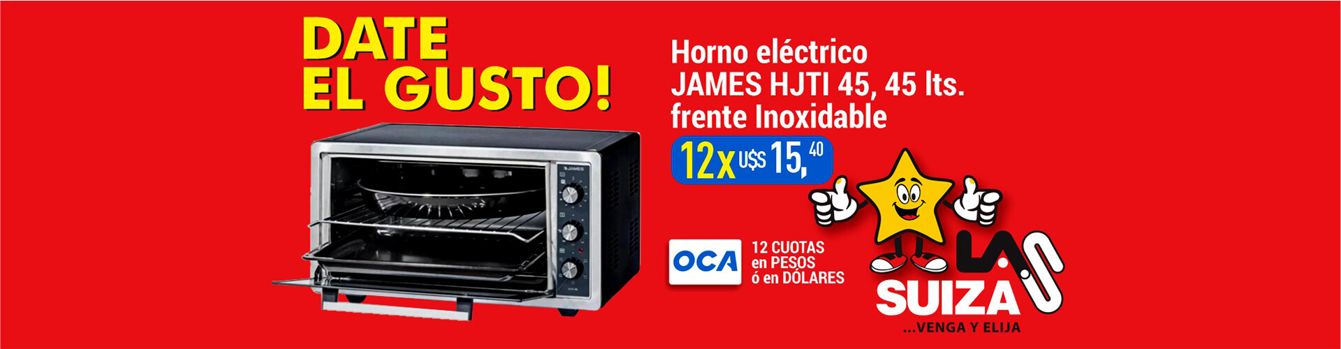 Horno electrico HJTF45 inox