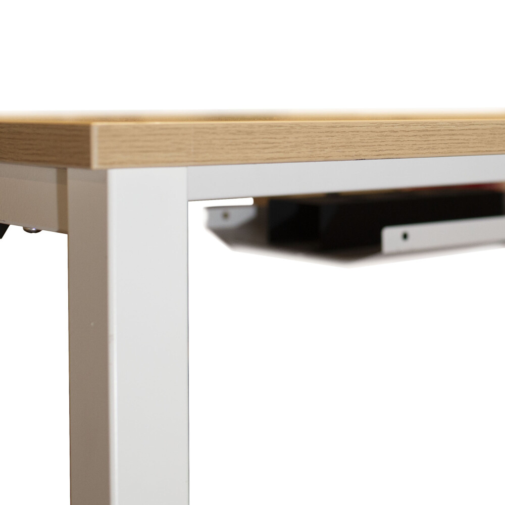 MESA DE REUNIONES BLANCO MADERA Y ACERO QUADRO 2.00