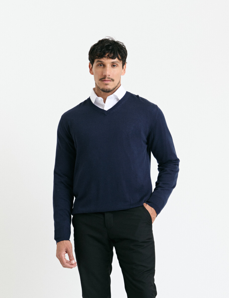 470985 SWEATER HARRINGTON LABEL Azul Oscuro