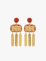 Pendientes Largos Con Barras naranja
