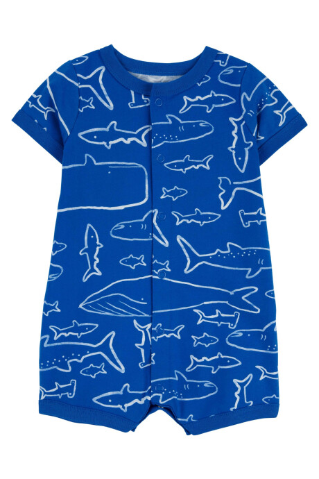 Monito corto de algodón diseño ballenas Monito corto de algodón diseño ballenas