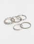 Sets Anillos Strass Anillos Sets De Metal - Plateado