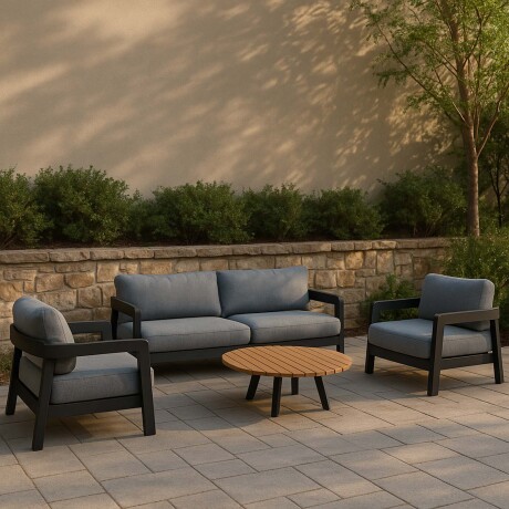 SET DE LIVING ALUMINIO GRIS TOMMY