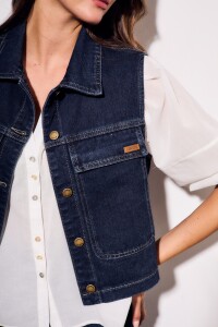 Chaleco Denim Bolsillos Jean