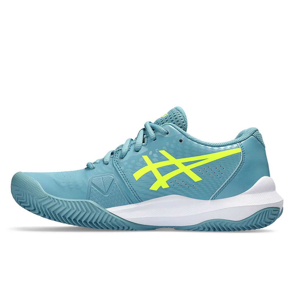 GEL Challenger 14 Clay - Mujer Gris Blue/safety Yellow