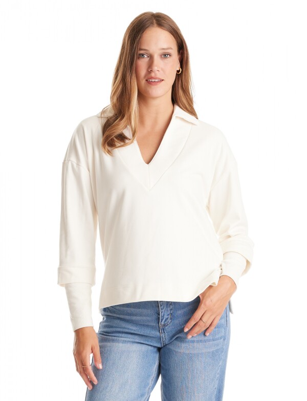 Buzo Cuello Solapa & Rib CRUDO