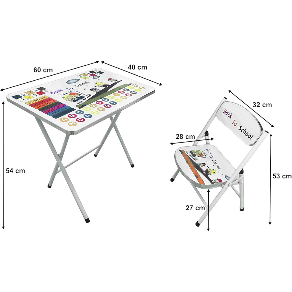 Escritorio Infantil Con Silla Plegable Azul