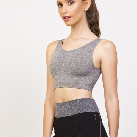 TOP DEEP BACK RIB gris melange