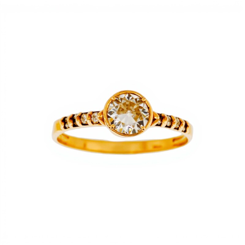Anillo-Oro bajo-Piedra Zirconia-AN8030 conpiedra