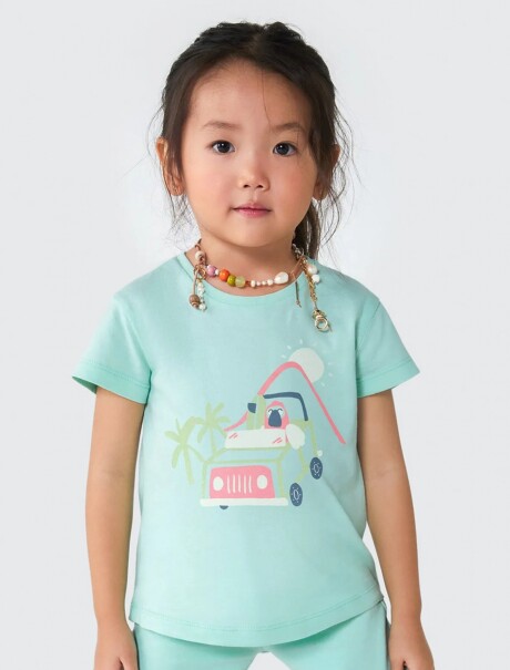 BLUSA INFANTIL CON ESTAMPA VERDE