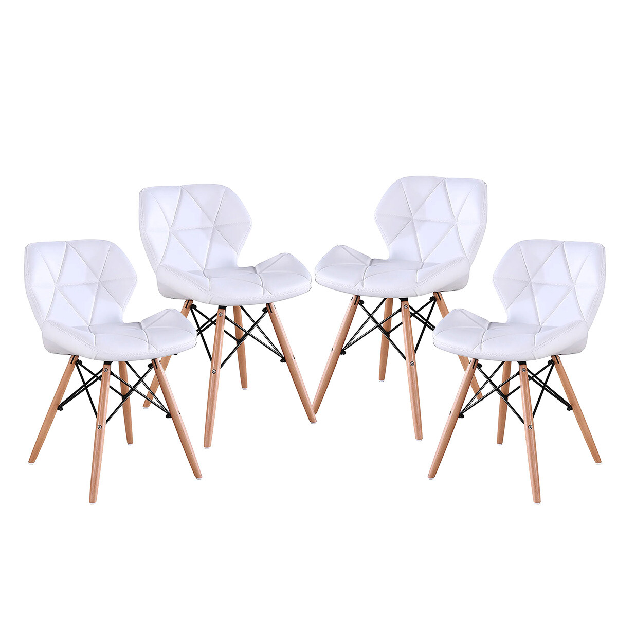 Set X4 Silla Victoria Eames acolchonada - BLANCO 