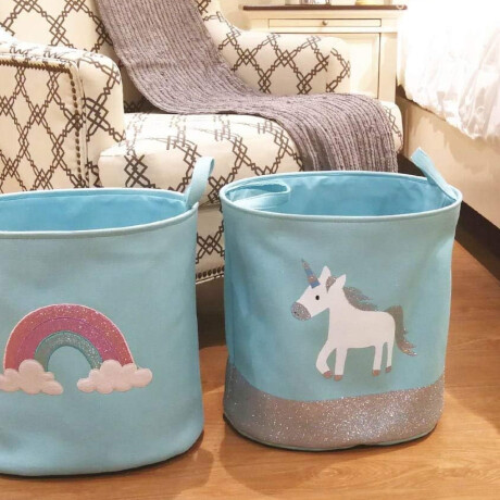 Cesto con asas Unicornio Celeste