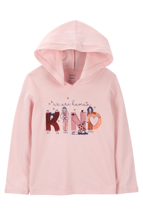 Remera de algodón con capucha estampada Sin color