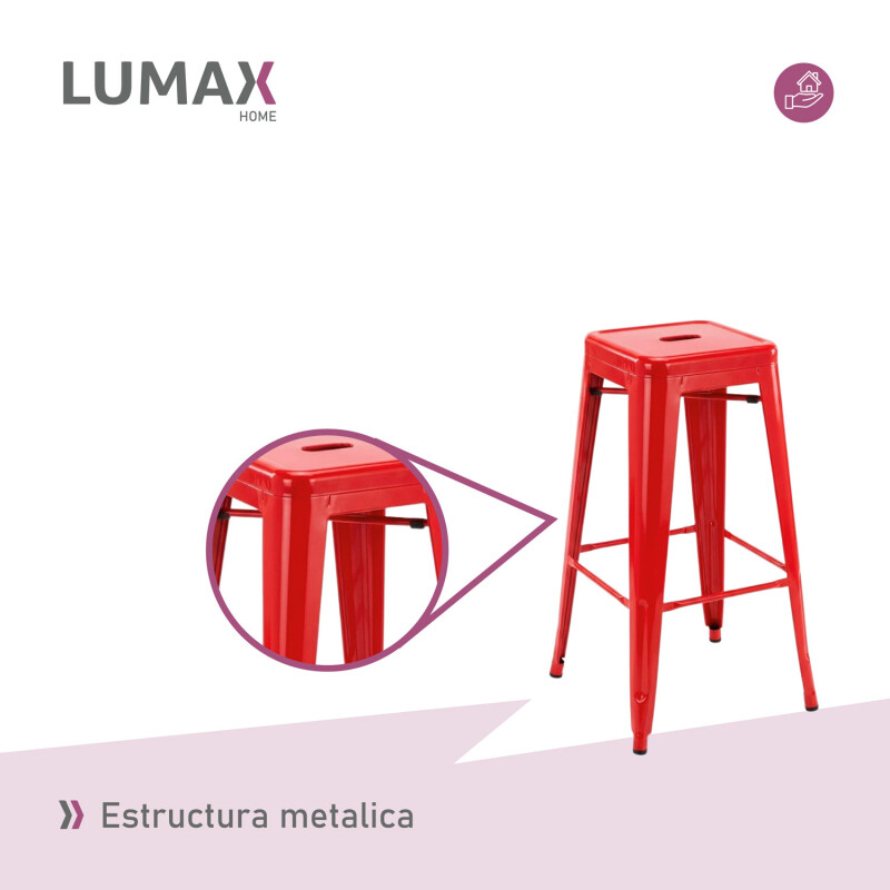 Taburete Tolix Hogar Pub Muebles Rojo