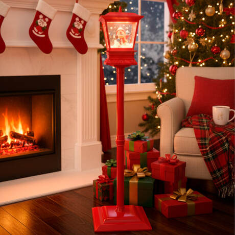 Farol Navideño Decorativo Papa Noel Con Nieve Led Muñeco de nieve