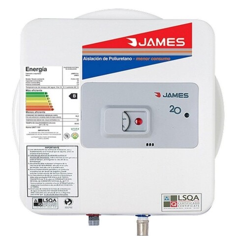 Calefon Termotanque James 20 Litros Acero Color Blanco Calefon Termotanque James 20 Litros Acero Color Blanco