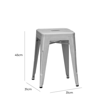 Banco Taburete Metálico Tolix Calidad Cocina Jardín Gris