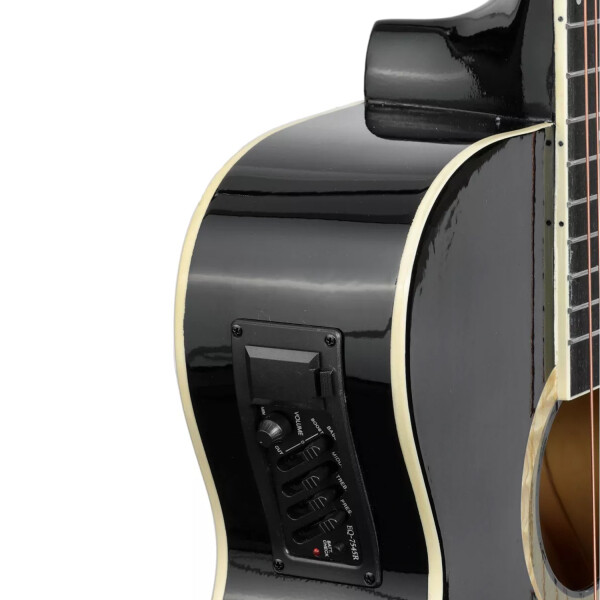 Guitarra Electroacústica para Diestros con Funda Color Negro GUI002 Guitarra Electroacústica para Diestros con Funda Color Negro GUI002