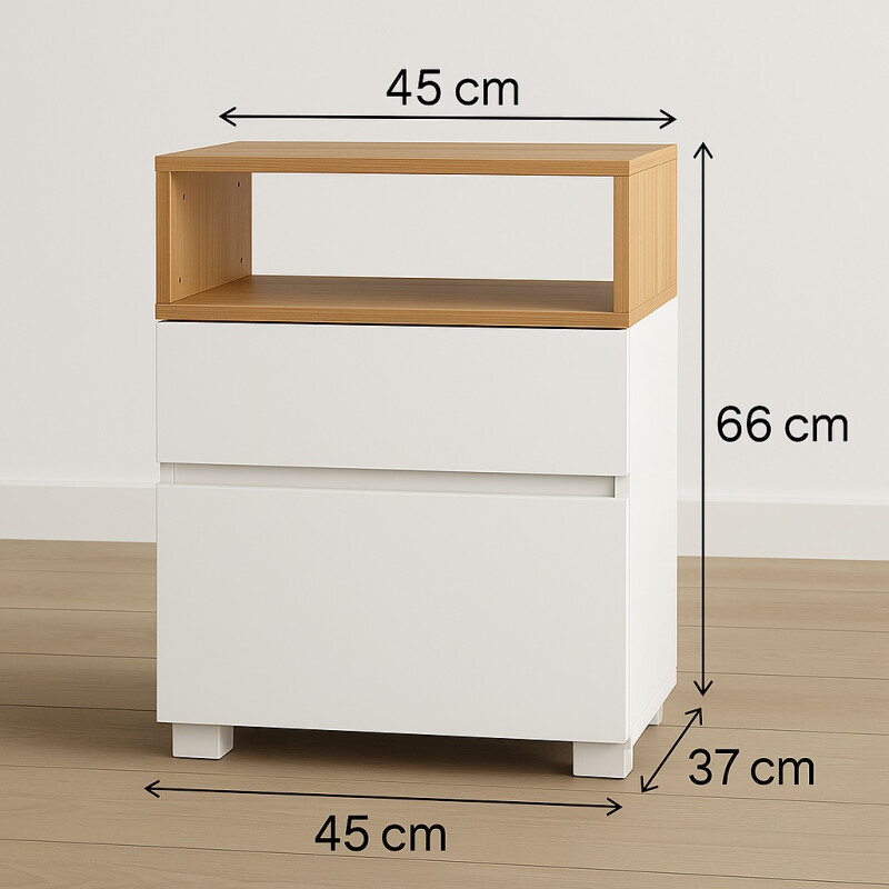 Mesa De Luz Moderna Funcional Con Cajón Y Puerta Bahía Blanco