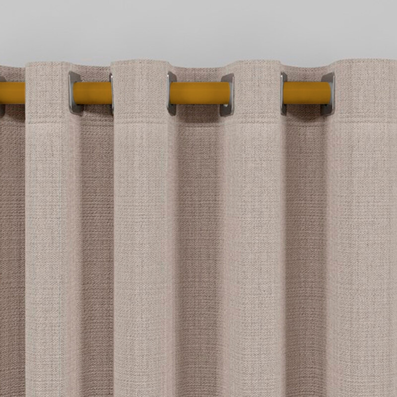 Barrote cortina de metal 2,5 m + 3 Soportes MARRON CLARO