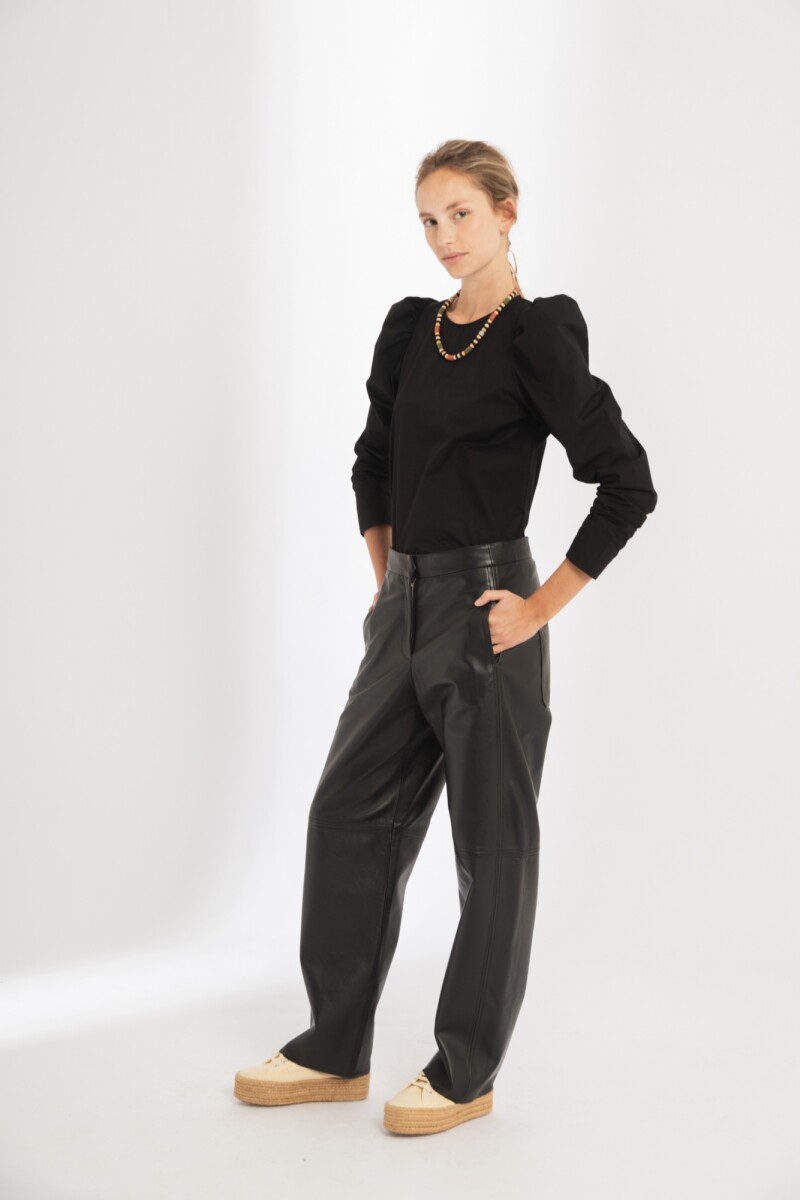 Pantalón Avery en Cuero - Negro 