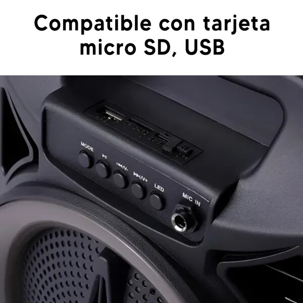 Parlante Portatil Luz Rgb 8`` Cs 0805 PARLANTE CS-0805 8' POWER