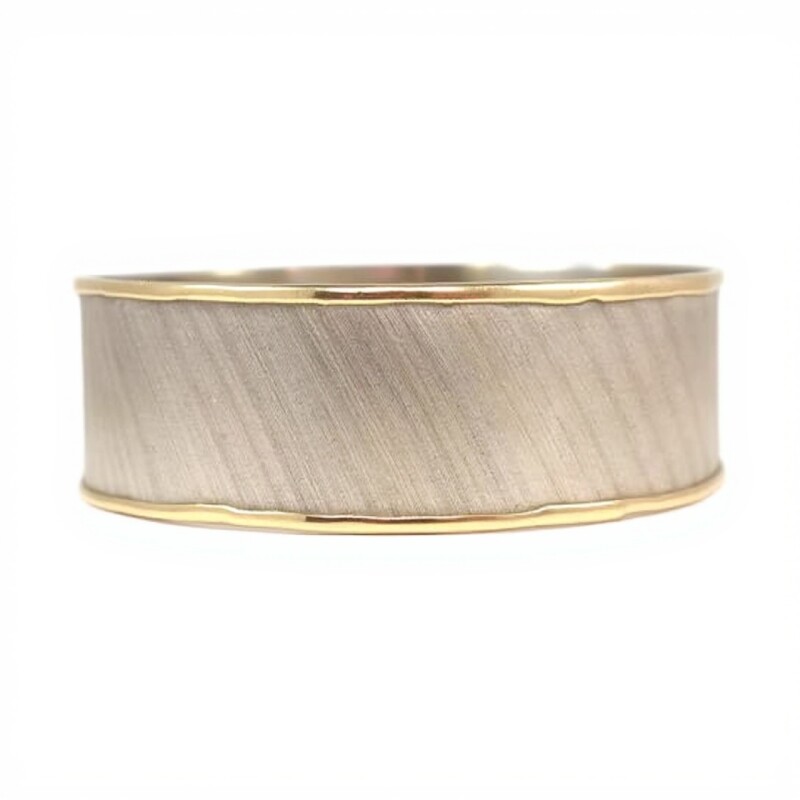 Esclava rayada con borde ancha-Plata y Oro-Sin piedra-ES5010 sinpiedra
