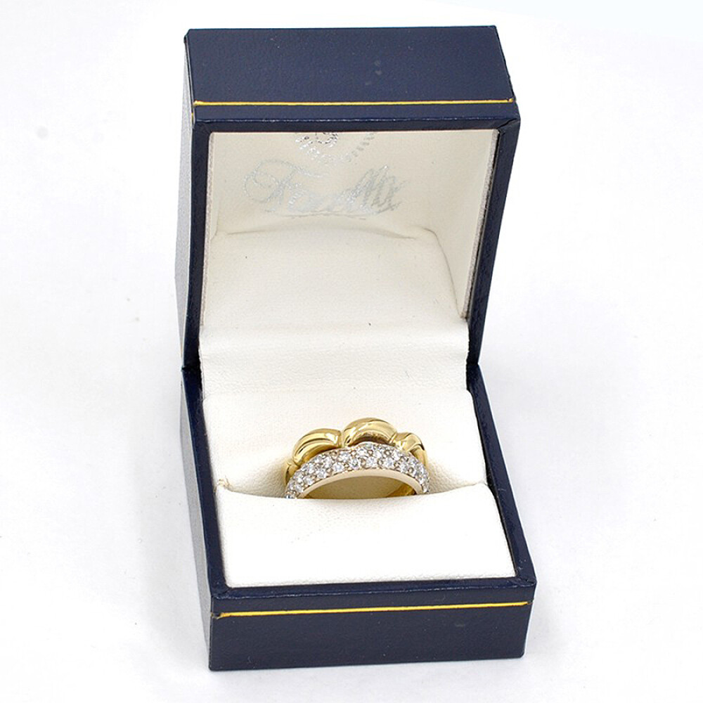 Anillo En Oro 18K Combinado Con Brillantes Anillo En Oro 18K Combinado Con Brillantes