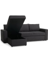 Sofá cama MARSLEV chaise longue gris osc Sofá cama MARSLEV chaise longue gris osc