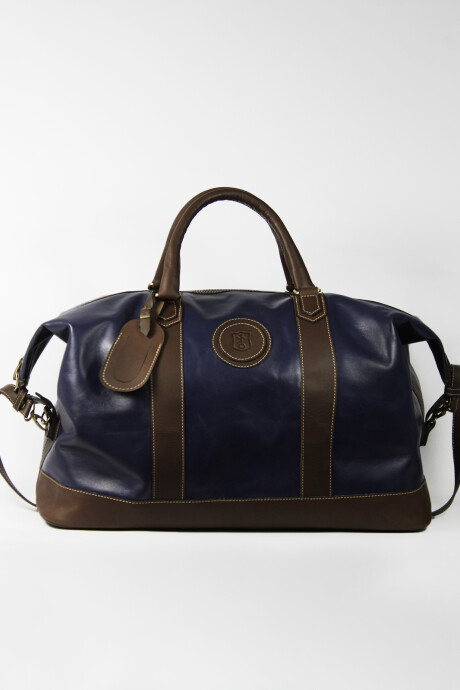 Leather Travel Bag Blue