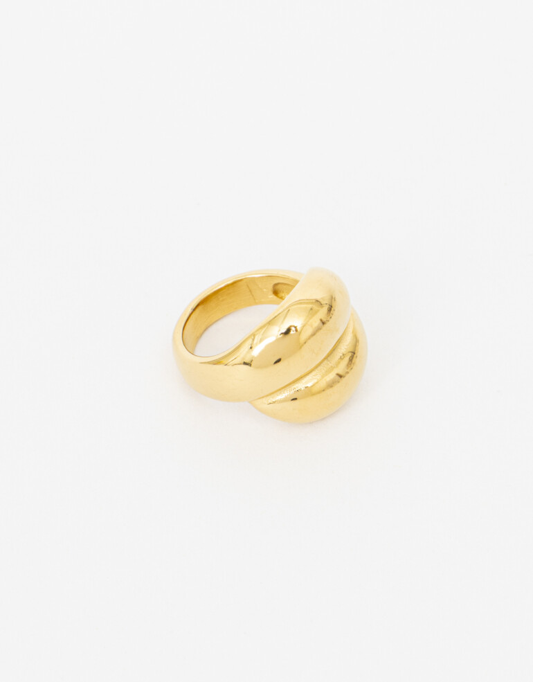 Anillos Medianos y Grandes Metal Anillo De Acero - Dorado