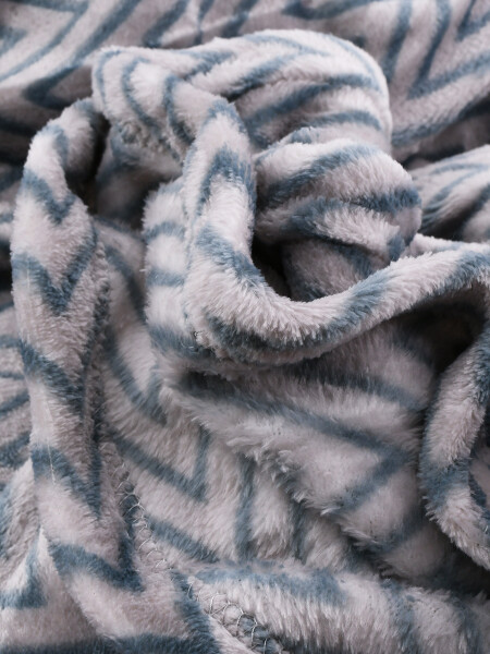 MANTA FLANNEL ZIGZAG 1 PLAZA AZUL