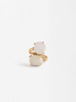 Anillo Cruzado Con Piedras rosa
