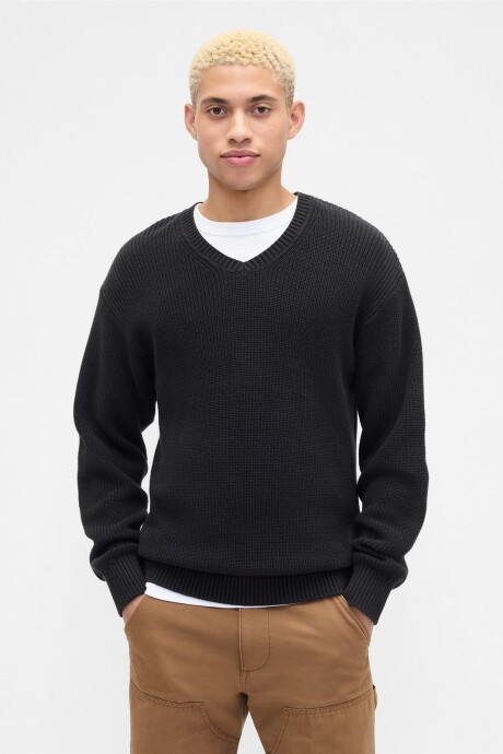 Buzo Cuello V Rib Hombre Moonless Night