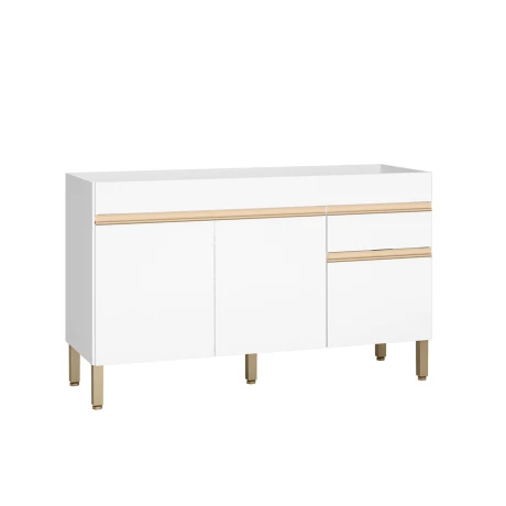 Modulo Bajo Mesada Sin Tapa Tres Puertas De 120 cms. BLANCO